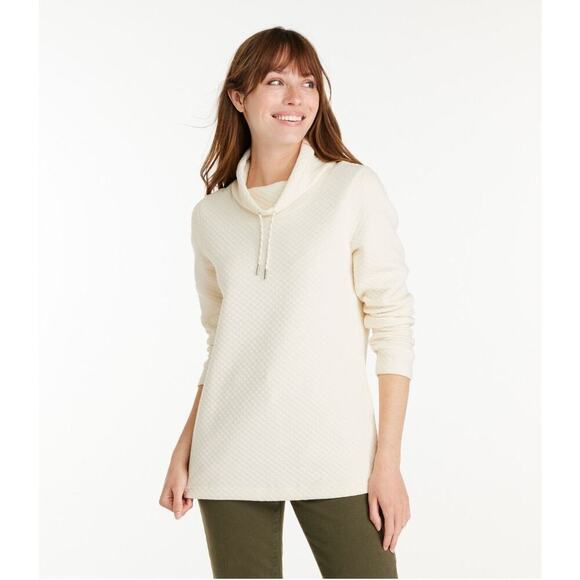 L.L. Bean Women's SoftLight Quilted Top Funnelneck Pullover XS Blue Outdoors - Picture 2 of 10